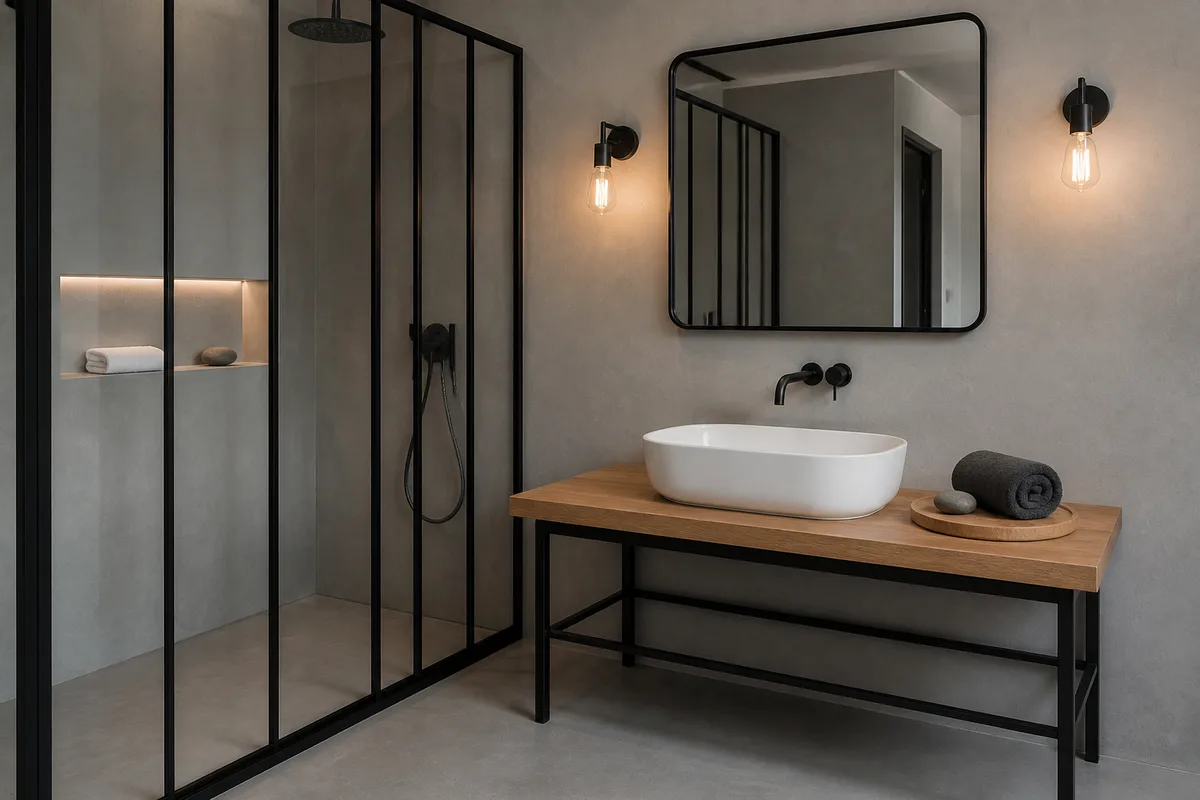 Salle de bain industrielle : le métal bien maîtrisé
